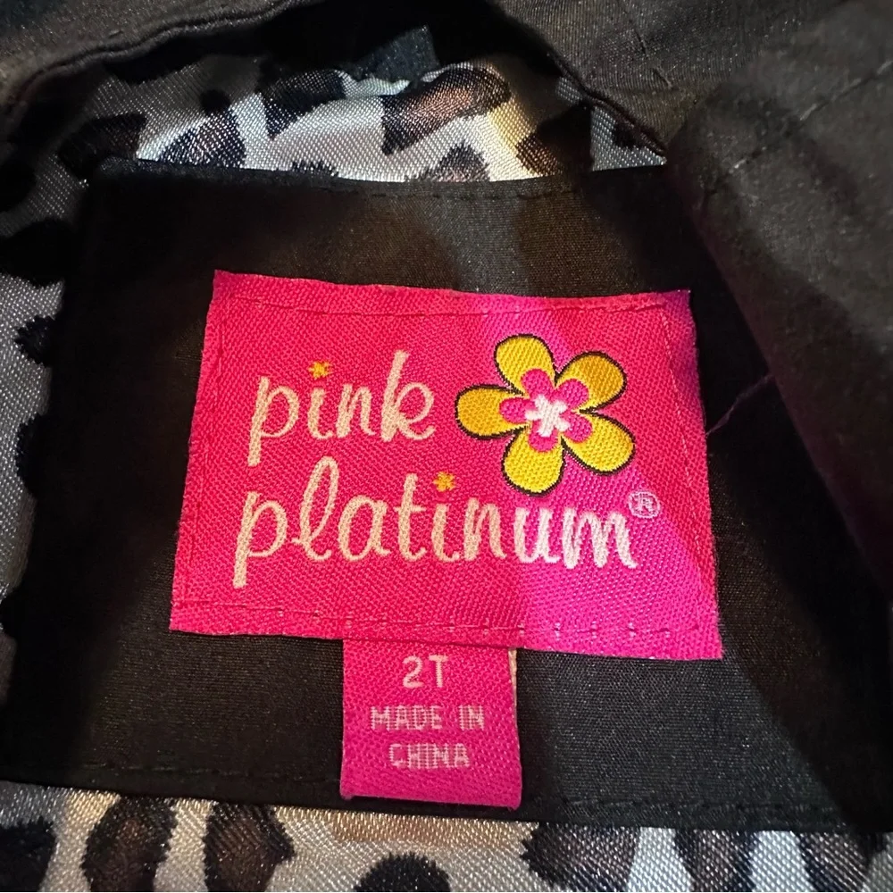 Pink Platinum Girls Double‎ Leopard rain Jacket sz 2T